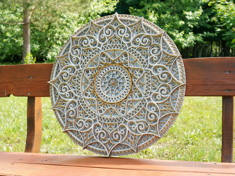 Boho Wood Mandala Wall Art