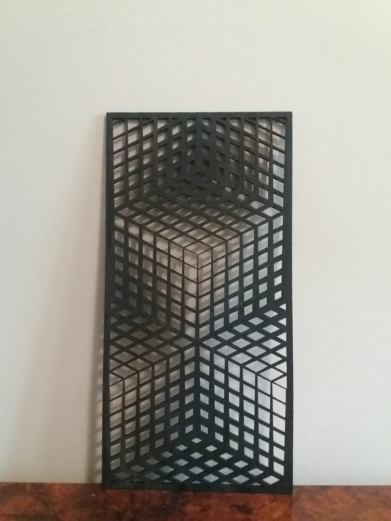 Cube Illusion Rectangle Stencil