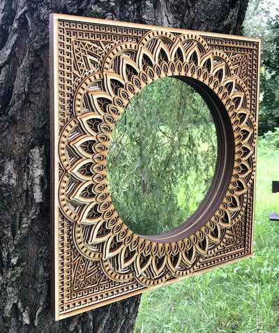 Bohemian Wooden Mirror Mandala