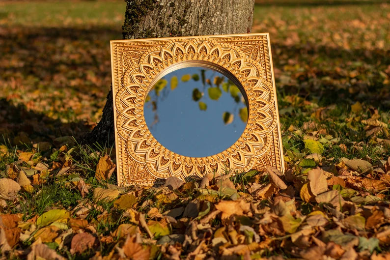 Bohemian Wooden Mirror Mandala